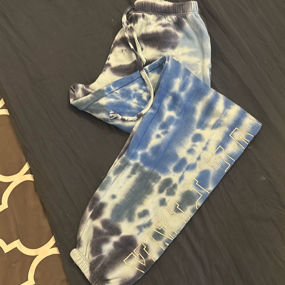 Victoria Secret PINK blue tie dye jogger sweatpants